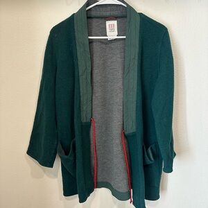 Topo Designs Green and Gray Women's Cardigan